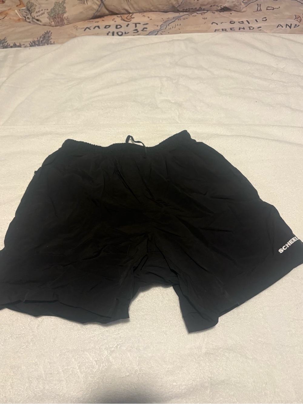 Women’s Black Athletic Bike Shorts with Elastic Waist Band and Draw String